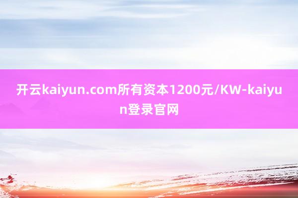 開云kaiyun.com所有資本1200元/KW-kaiyun登錄官網(wǎng)