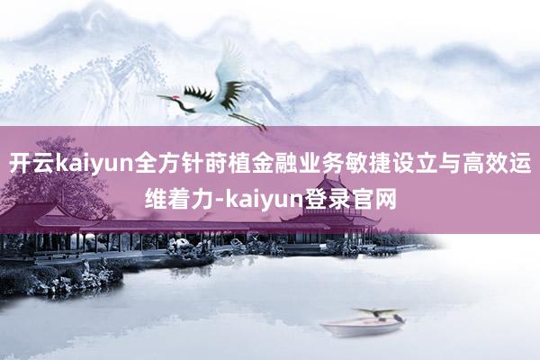 開云kaiyun全方針蒔植金融業(yè)務(wù)敏捷設(shè)立與高效運(yùn)維著力-kaiyun登錄官網(wǎng)
