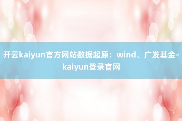 開云kaiyun官方網站數據起原：wind、廣發基金-kaiyun登錄官網